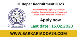 IIT Ropar Recruitment 2023