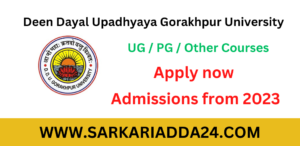 DDU Gorakhpur University Admission 2023