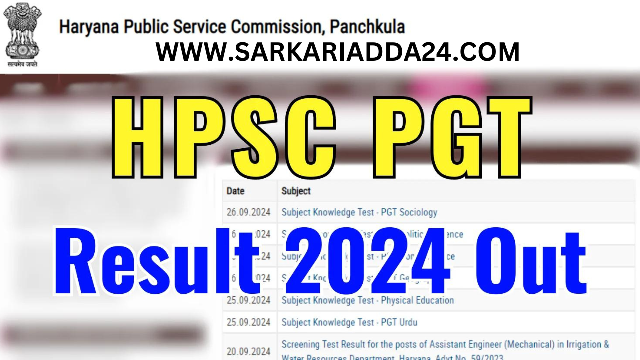 HPSC PGT Result 2024