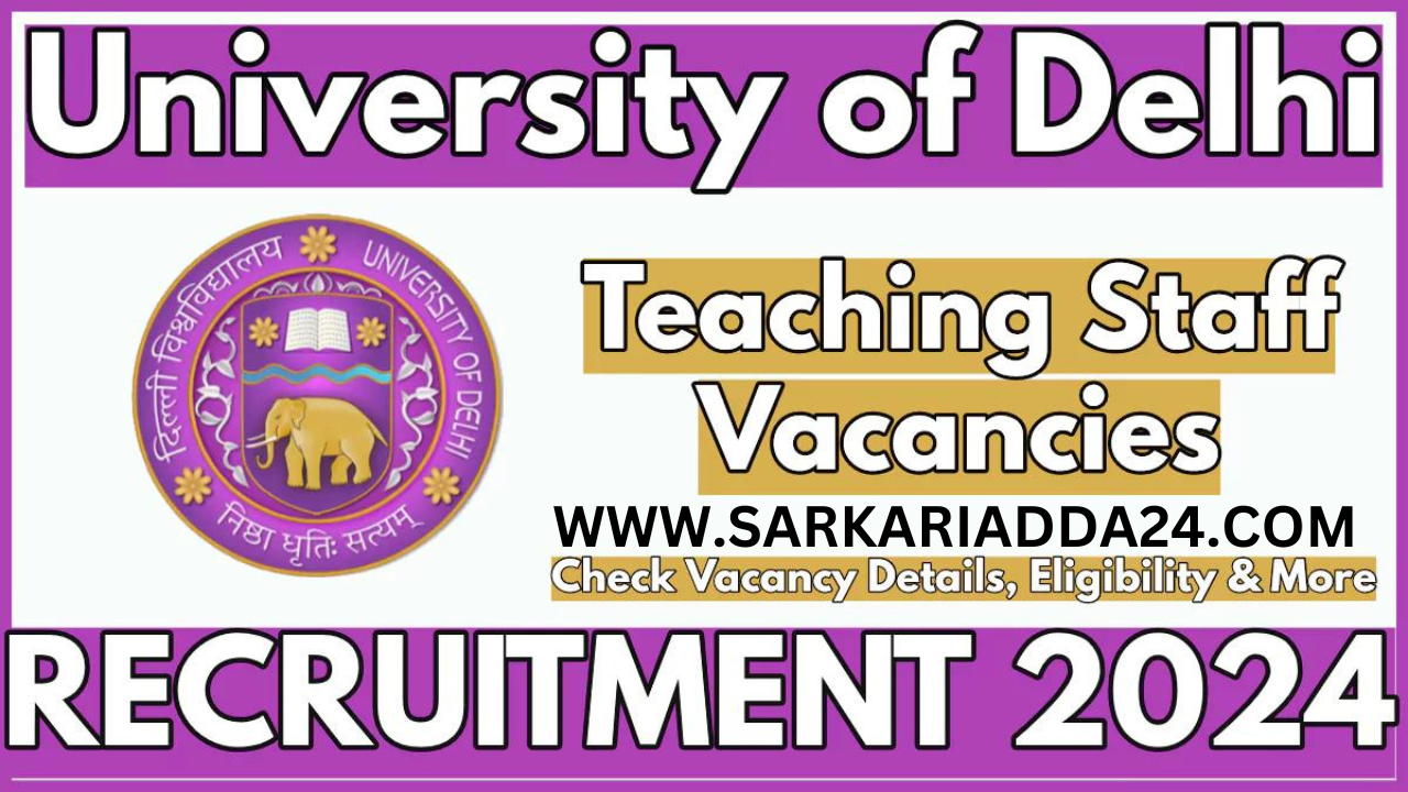 Delhi University Professor Online Form 2024