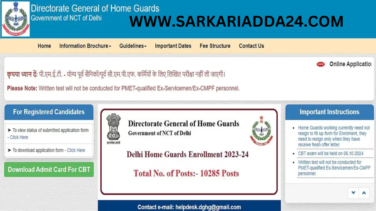 Delhi Home Guard Answer Key 2024