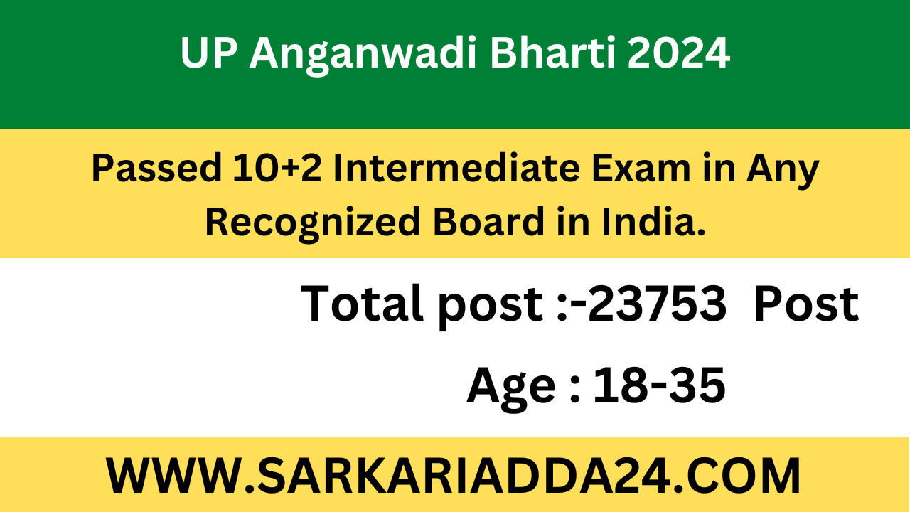 UP Anganwadi Bharti Online Form 2024