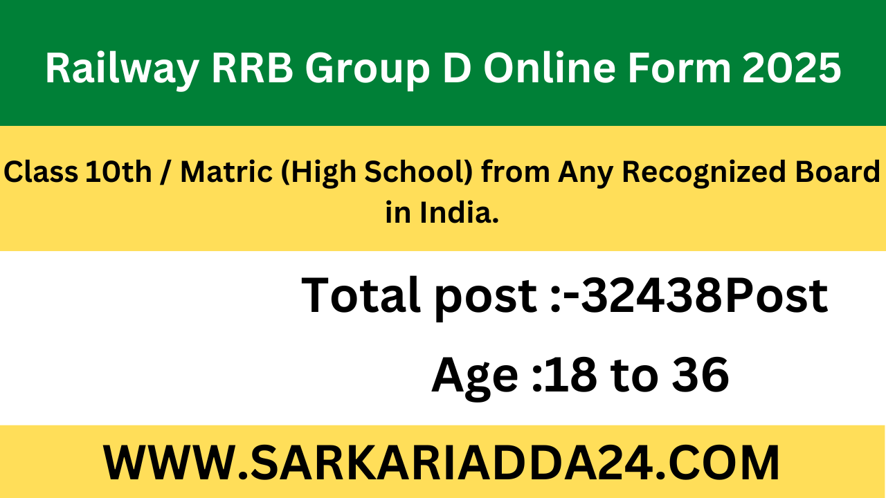 Railway RRB Group D Online Form 2025