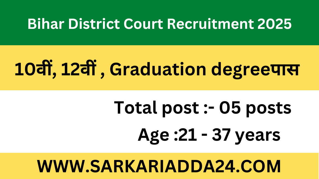 Bihar District Court Recruitment 2025