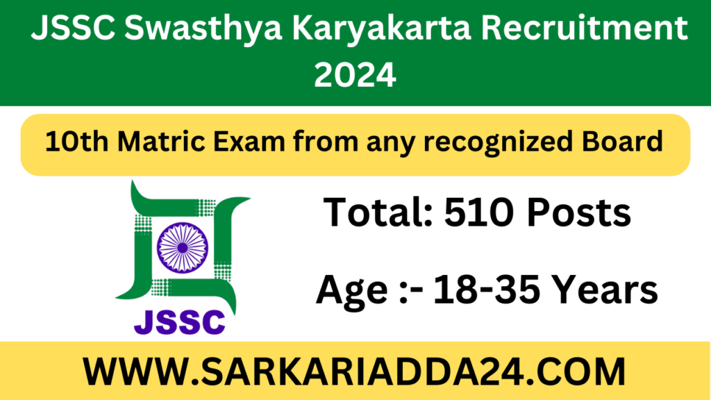 JSSC Swasthya Karyakarta Recruitment 2024