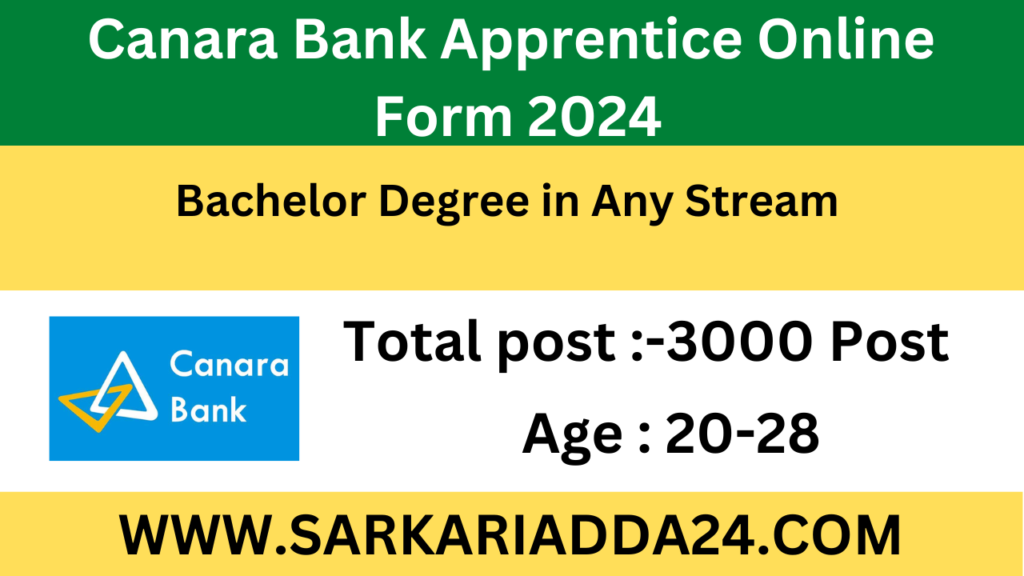 Canara Bank Apprentice Online Form 2024