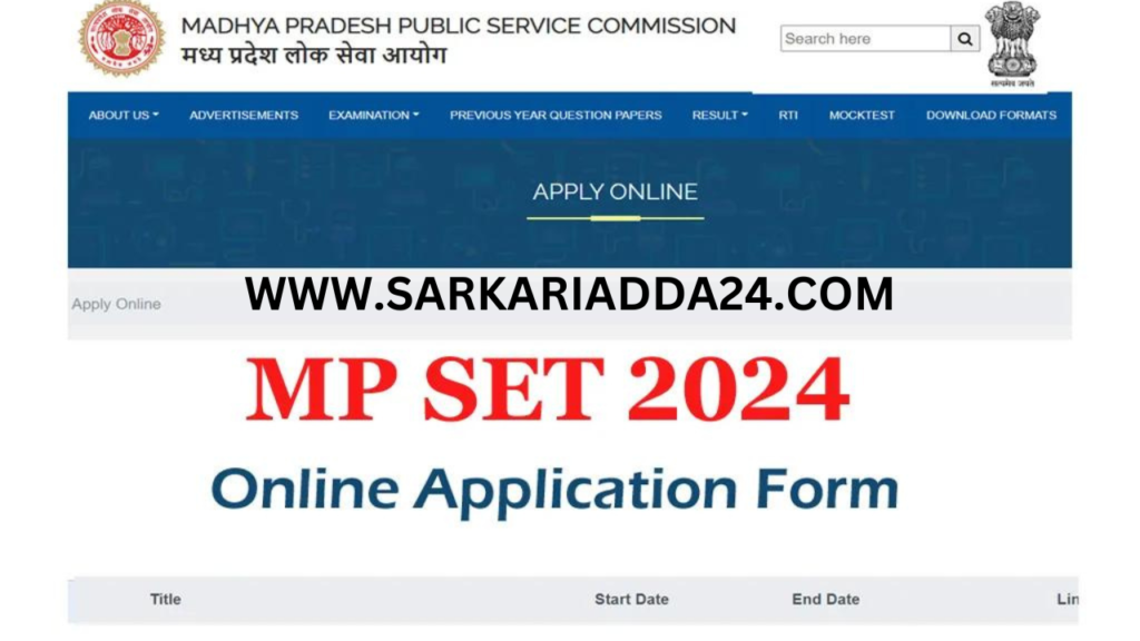 MPTET Online Form 2024