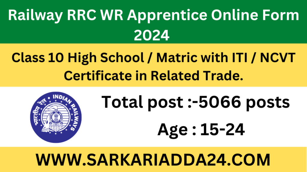 Railway RRC WR Apprentice Online Form 2024