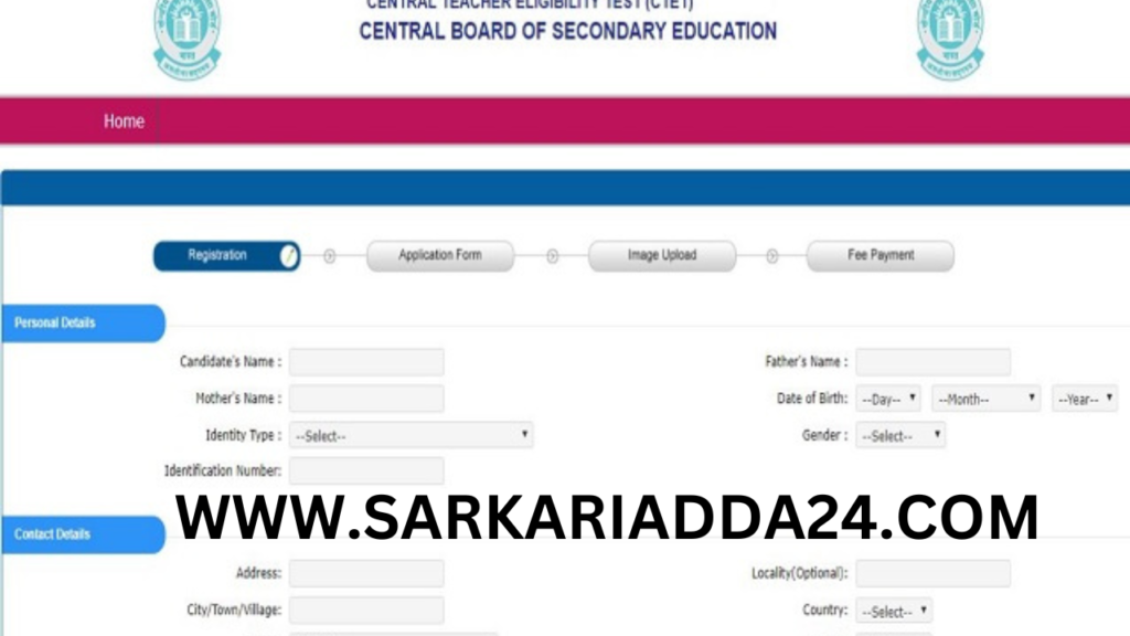 CTET Online form 2024