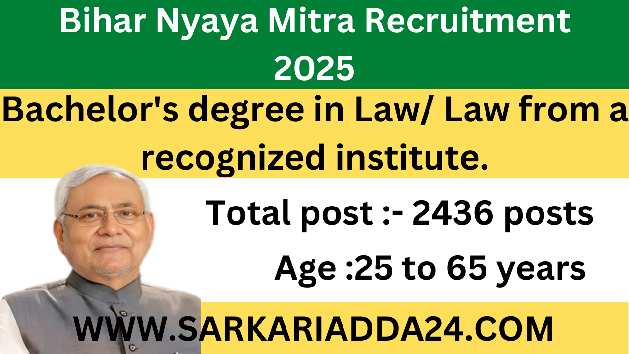 Bihar Nyaya Mitra Recruitment 2025