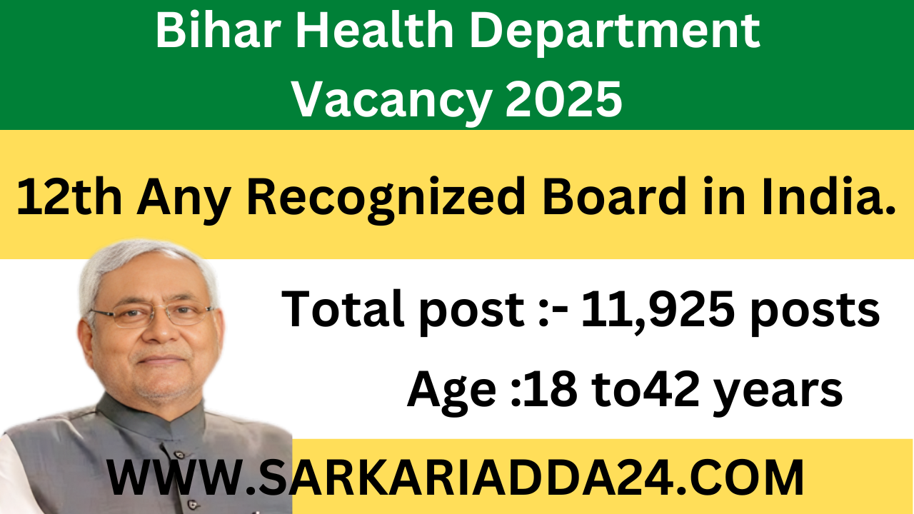 Bihar Health Department Vacancy 2025