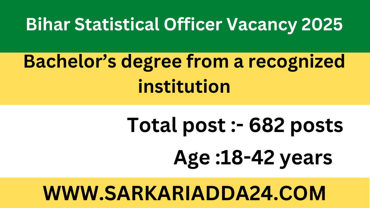 Bihar Statistical Officer Vacancy 2025