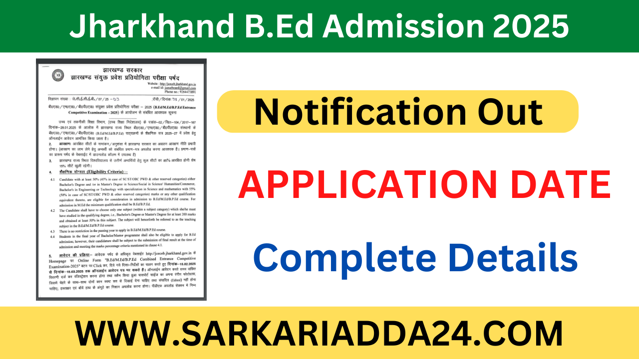 Jharkhand B.Ed Admission 2025