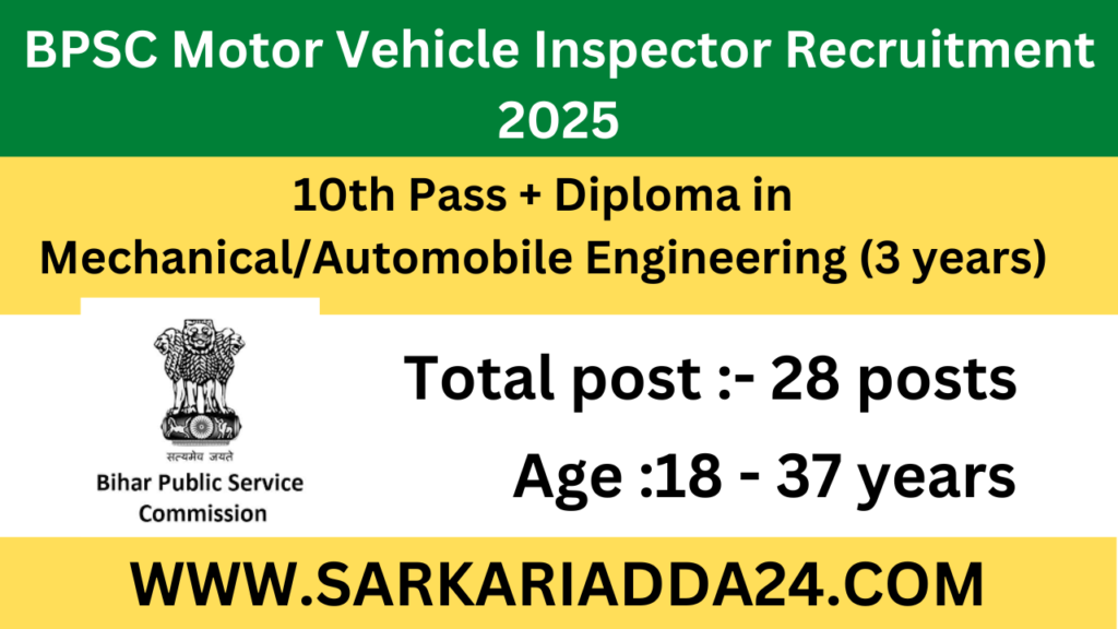 BPSC Motor Vehicle Inspector Recruitment 2025