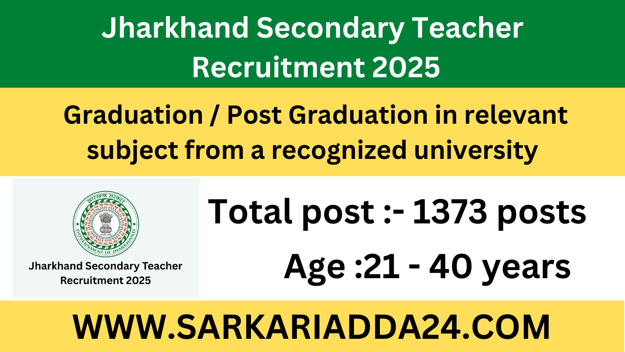 Jharkhand Secondary Teacher Recruitment 2025