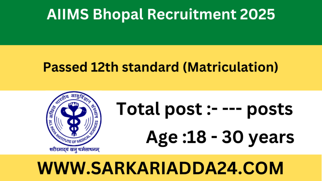 AIIMS Bhopal Recruitment 2025
