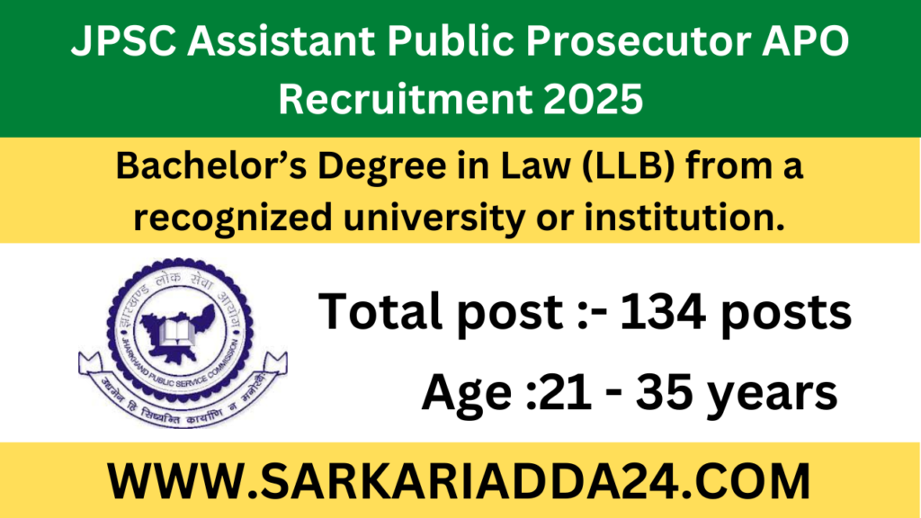 JPSC Assistant Public Prosecutor APO Recruitment 2025
