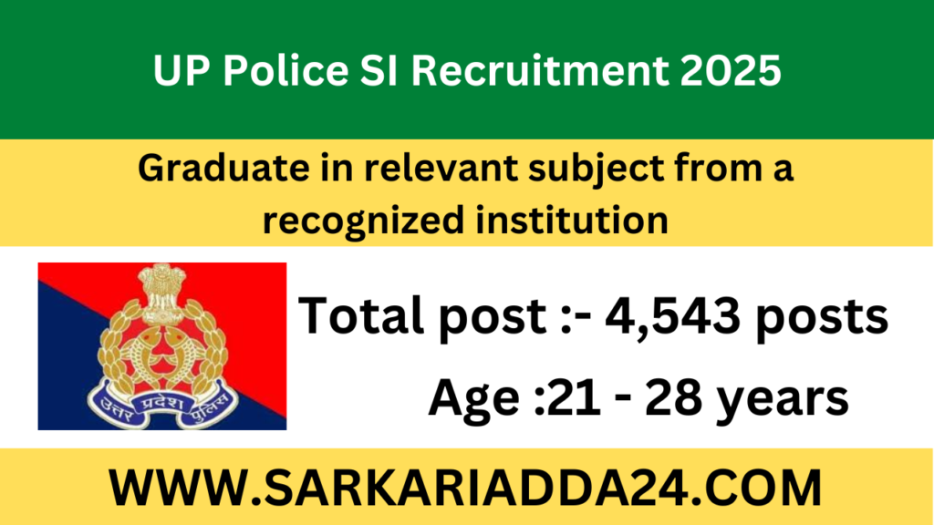 UP Police SI Recruitment 2025