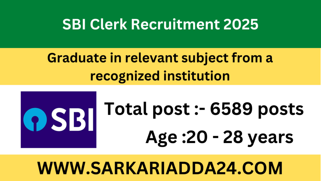 SBI Clerk Recruitment 2025