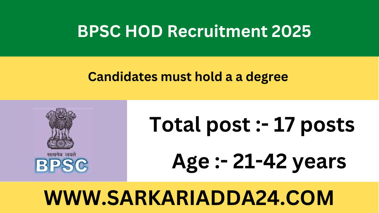 BPSC HOD Recruitment 2025