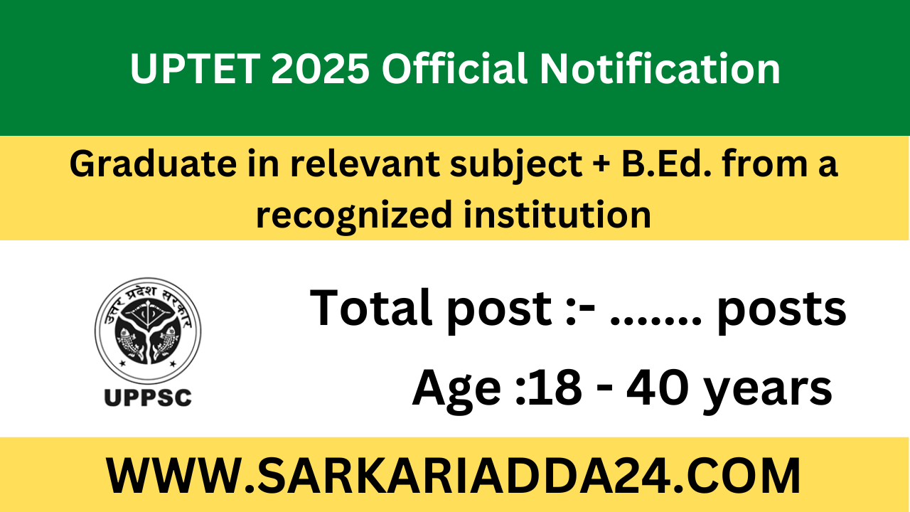 UPTET 2025 Official Notification