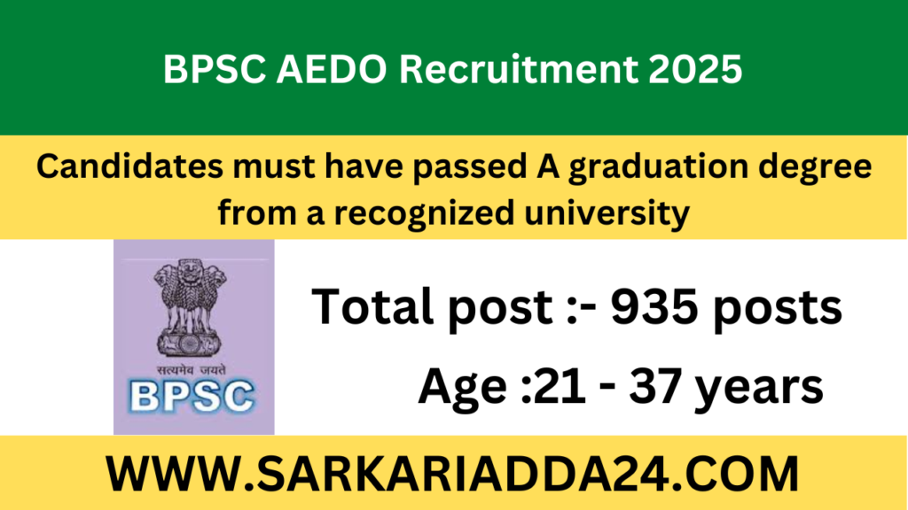 BPSC AEDO Recruitment 2025