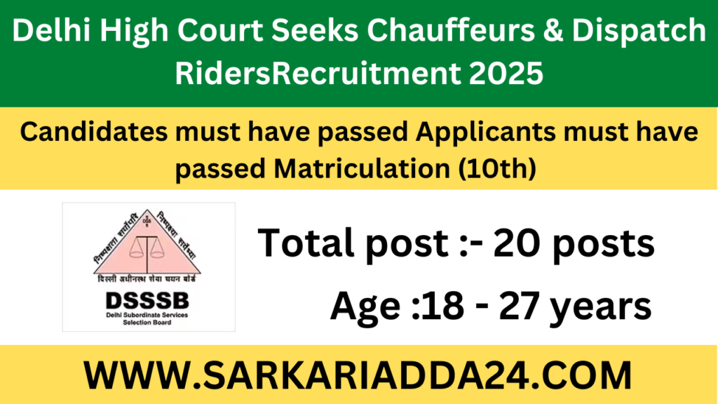 DSSSB Recruitment 2025