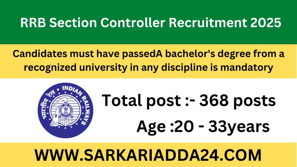 RRB Section Controller Recruitment 2025