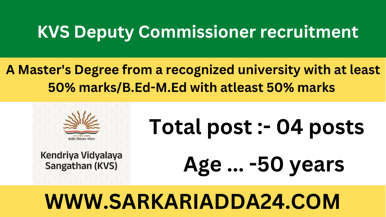 KVS Deputy Commissioner recruitment