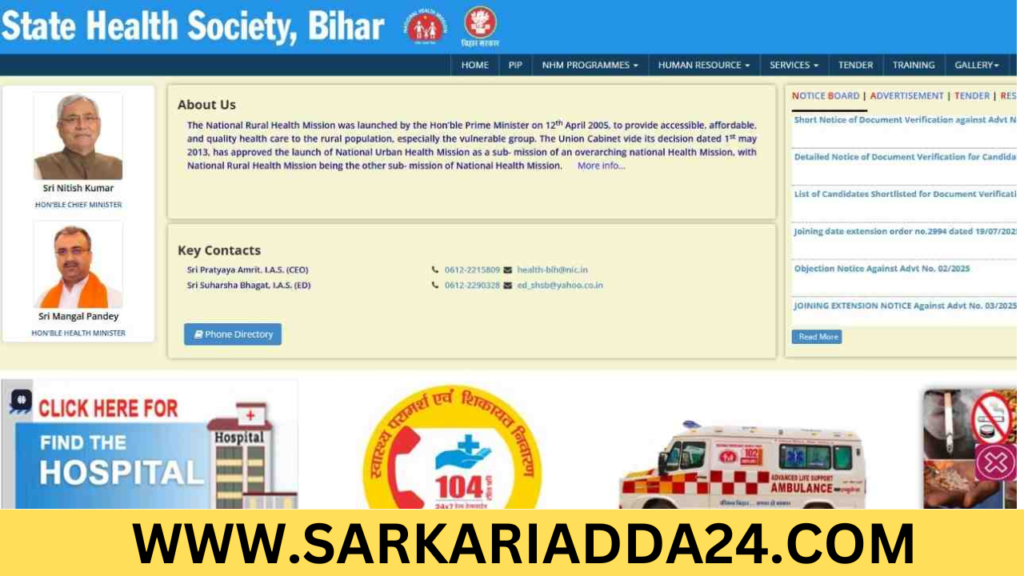 Bihar SHSB CHO Result 2025