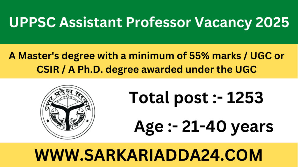 UPPSC Assistant Professor Recruitment 2025