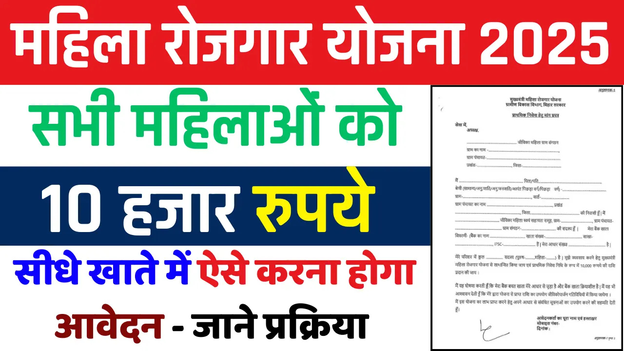 Mukhyamantri Mahila Rojgar Yojana 2025