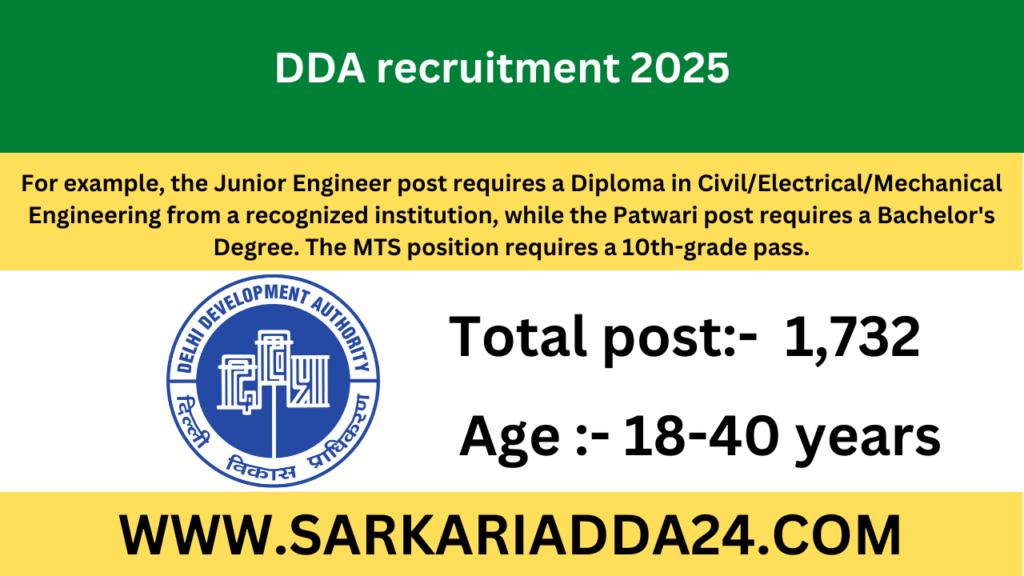 DDA recruitment 2025