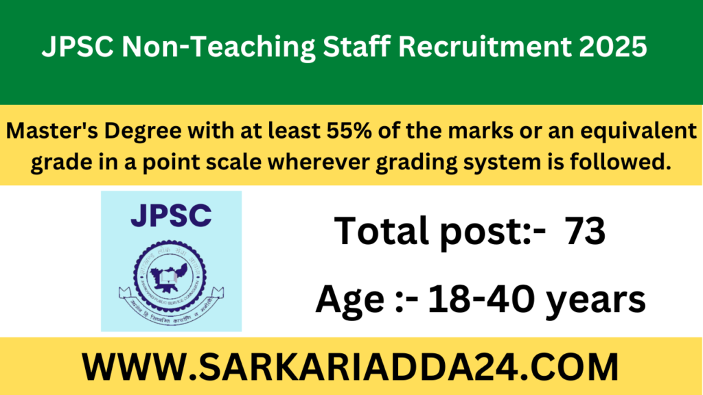 JPSC Non-Teaching Staff Recruitment 2025