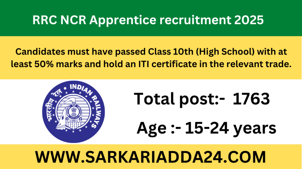 RRC NCR Apprentice recruitment 2025