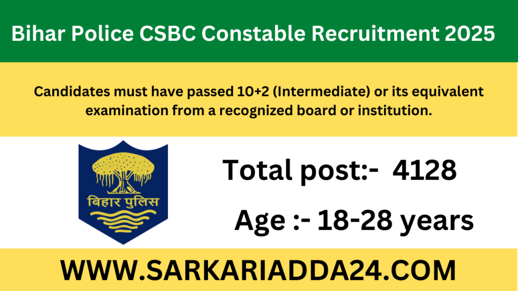 Bihar Police CSBC Constable Recruitment 2025